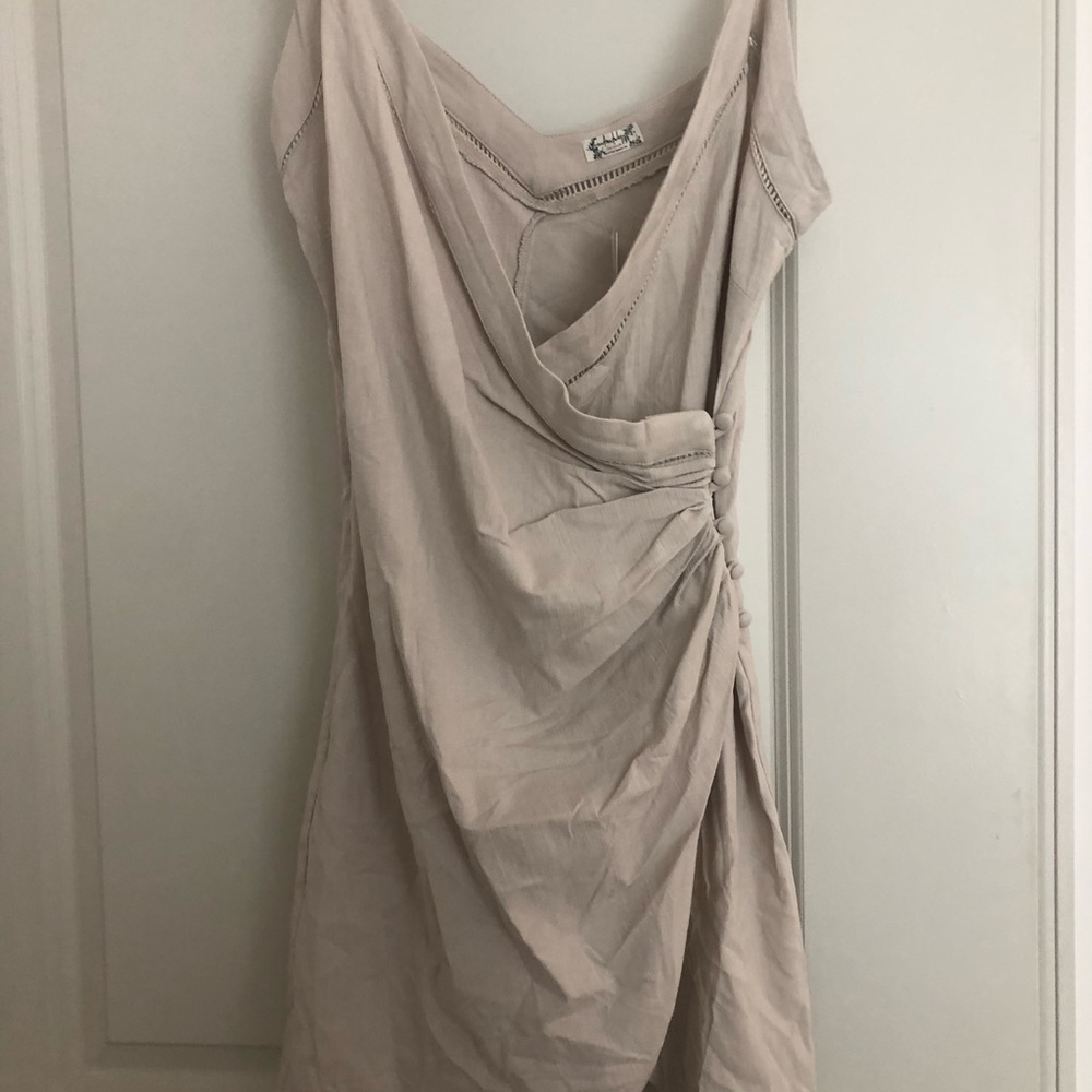 Free People, Tan Wrap Dress